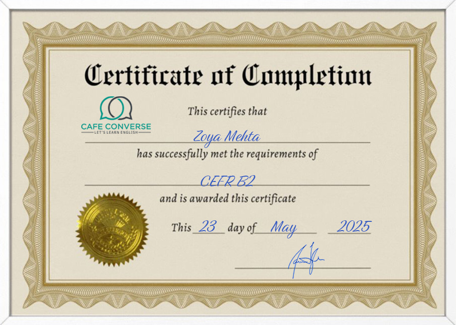 speaking English certificate reading writing